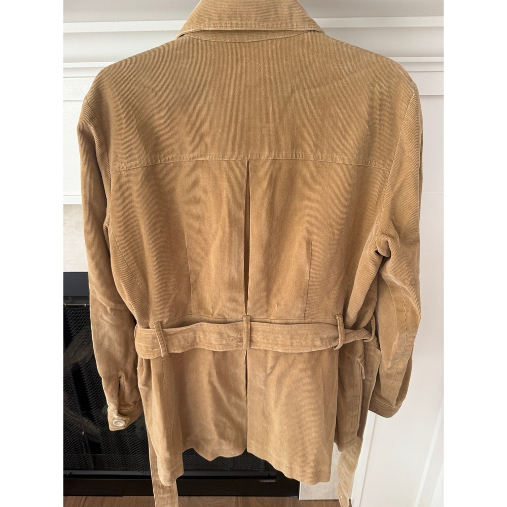 Banana Republic Corduroy Jacket Tan Brown Utility Belted Safari Style Medium - Picture 3 of 5